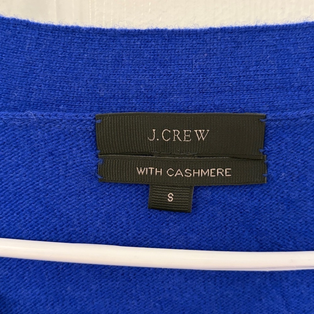 J.Crew Classic V Neck Wool Cashmere Knit Cardigan in Royal Blue - Picture 4 of 5